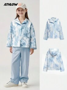 青少年女孩薄款连帽风衣休闲多穿轻便外套 - 彩色 - 查看 1