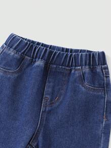 2024 Spring/Autumn Baby Girls Flare Jeans, Long Pants - Light Wash - View 4