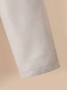 男婴休闲装，柔软透气浅色中式斜襟纽扣设计衬衫，可调节腰部裤子