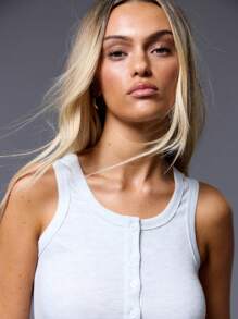 MUSERA 半扣背心，休闲机场度假秋季返校季秋冬优雅春夏款 - 淺灰色 - 查看 5