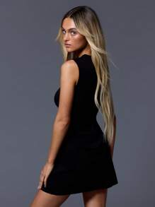 MUSERA Square Neck Sleeveless Structured Dress Old Money Spring Fall Night Out