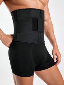 Banda de cintura de punto con cremallera de unicolor para hombre