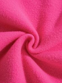 INAWLY 女士休闲标语印花保暖连帽衫，长袖上衣，毕业季、教师节、返校季套头衫 - 玫紅色 - 查看 6