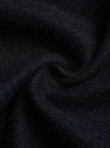 SHEIN LUNE Áo khoác dài tay kẻ caro và đen cỡ lớn cho nữ - màu đen - Xem 5