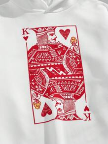 Manfinity RebelGame 1pc Quần áo nam Y2K vui nhộn thường ngày quá khổ hợp thời trang đường phố cổ điển phong cách sáng tạo đôi môi thiên thần Madonna tranh sơn dầu in màu trắng đan poker tay dài lông cừu dày đồ họa áo hoodie quần áo mùa thu quần áo halloween đồ ngủ halloween phù hợp với phong cách vừa vặn ấm áp và dày - trắng - Xem 4