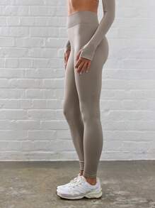 Musera Sport Ribbed High Waist Contour Activewear Leggings Workout Summer Gym Fitness Fall Winter