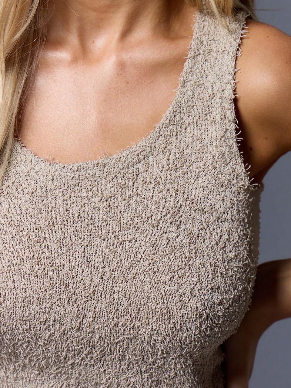Knit Cropped Tank Top Casual Summer Elegant Spring Holiday