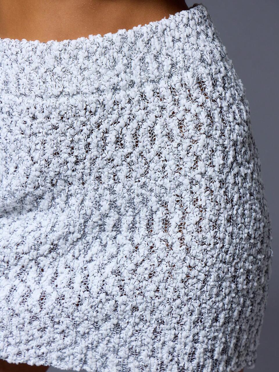 Textured Knitted Mini Skirt Summer Ibiza Holiday Club Party Vacation Holiday Festival