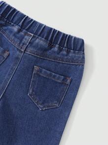 2024 Spring/Autumn Baby Girls Flare Jeans, Long Pants - Light Wash - View 6