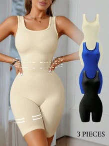 3pcs Women Seamless Body Shaper Full Body Waist Trainer - Multicolor - View 1