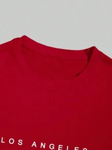 Manfinity Roghcode 男式字母印花休闲圆领短袖 T 恤洛杉矶衬衫多件装上衣 - 彩色 - 查看 5