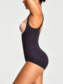 SHEIN Shape Body de unicolor con botones elásticos laterales para mujer, verano