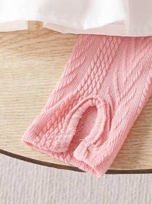 SHEIN Baby Mädchen 2-teiliges Set aus Langarmshirt mit Kontrast-Kragen-Patchwork und Hosen für Frühling/Herbst