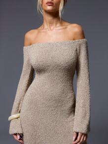 MUSERA Off The Shoulder Maxi Dress Elegant Spring Summer Vacation Party - Khaki - View 5