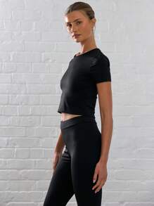 Musera Sport 短袖运动T恤，适合板式网球、网球、匹克球、健身房等运动场合。 - 黑色 - 查看 2