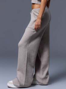 MUSERA Quần dài dệt kim có túi lớn, thắt eo, phong cách mùa xuân, Y2K, 90s, thường ngày, dễ thương, phù hợp đi sân bay, đi nghỉ mát, mùa hè, đi học, mùa đông, mặc hàng ngày, công sở, thanh lịch, áo len mùa xuân. - Màu Khaki - Xem 3