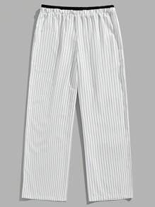 Manfinity VCAY Men's Casual Loose Fit Woven Pants With Elastic Waist And Straight Legs - Apricot - View 2