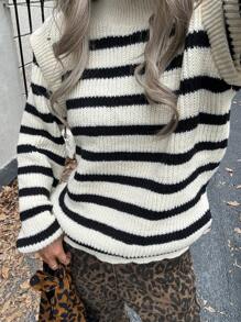 Chiquease 独特休闲百搭时尚条纹长袖女式毛衣 - 彩色 - 查看 6