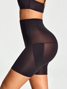 SHAPORA 女士纯色网眼拼接简约休闲塑身紧身衣