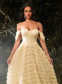 Đầm dự tiệc, váy dự tiệc cưới, váy dạ hội, váy dài, váy dạ hội, váy dạ hội, váy dài - Màu be - Xem 5