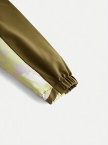 SHEIN Girls' Outdoor Sports Hiking Camping Boating Water-Resistant Camo Print Woven Sets - Khaki - View 6