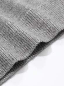 Dazy-Less 1 件女士休闲字母图案落肩宽松套头毛衣，不含衬衫，秋季服装