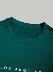 Manfinity Roghcode 男式字母印花休闲圆领短袖 T 恤洛杉矶衬衫多件装上衣 - 彩色 - 查看 7