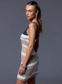 MUSERA 针织条纹吊带毛衣连衣裙 春夏 - 彩色 - 查看 2