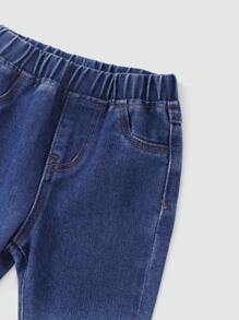 2024 Spring/Autumn Baby Girls Flare Jeans, Long Pants - Light Wash - View 5