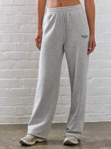 Musera Sport 宽腿慢跑裤，板式网球、网球、匹克球健身 - 灰色 - 查看 2