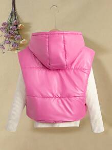 Teenage Girls Padded Vest Outerwear, Warm & - Pink - View 2