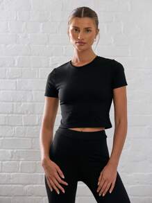 Musera Sport 短袖运动T恤，适合板式网球、网球、匹克球、健身房等运动场合。 - 黑色 - 查看 1