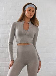 Musera Sport Zip Through Cropped Sports Jacket, Padel, Tennis, Pickleball Gym