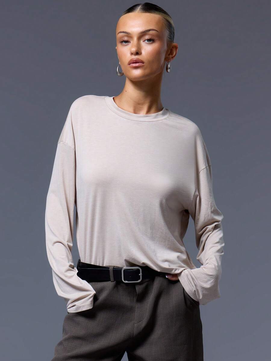 MUSERA Women T-Shirts Long Sleeve Casual Summer Vacation Casual Spring Summer Fall - Khaki - View 1