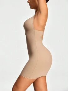 Shapelle Forme Rochie de damă, de culoare uni, cu bretele spaghetti, încrucișată la spate, minimalistă, lejeră