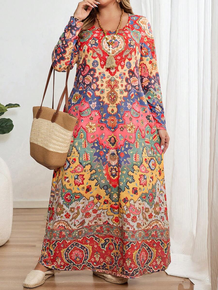 EMERY ROSE Váy ôm vừa vặn họa tiết hoa giản dị dành cho nữ, mùa thu/đông - Nhiều màu - Xem 1