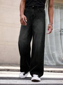 SHEIN Teen Boy Casual Fashionable Soft And Comfortable Mix Cool Casual Base Blue Baggy Boys Jeans Jeans For Dailywear And Back To School Boys Clothes