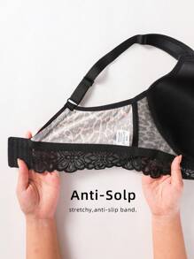 2pcs/Set Plus Size Lace Leopard Print Wireless Bras, Lingerie - Multicolor - View 4