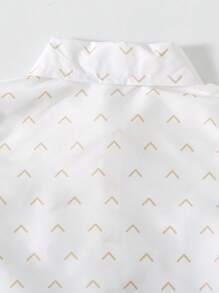 2 件套年轻男孩休闲领结印花长袖衬衫和背带裤套装，适合春秋季节 - 卡其色 - 查看 5