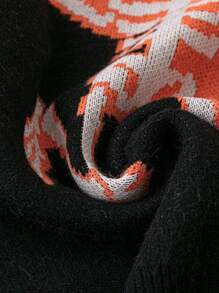 SHEIN LUNE Suéter de talla grande con bloqueo de color y estampado de esqueleto, jersey de punto de otoño/invierno - Multicolor - Ver 5