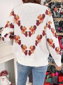 SHEIN LUNE Nouveauté, pull tricoté confortable, style européen et américain, coupe slim, ample et décontracté. Texture mode, convient pour Noël, automne/hiver