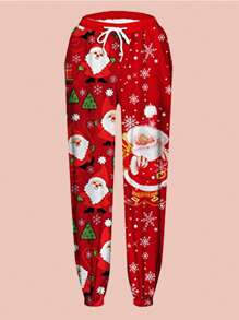 女士卫生裤带抽绳弹力高腰休闲裤适合圣诞节