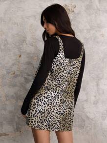 COSMINA COSMINA Autumn/Winter Women Leopard Print Loose Fashion Suspender Dress