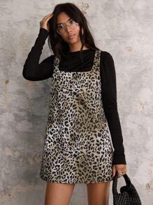 COSMINA COSMINA Autumn/Winter Women Leopard Print Loose Fashion Suspender Dress
