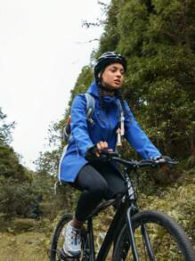 In My Nature Women's Solid Color Zipper Front Hooded Outdoor Softshell Jacket - Navy Blue - View 12