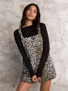 COSMINA COSMINA Autumn/Winter Women Leopard Print Loose Fashion Suspender Dress