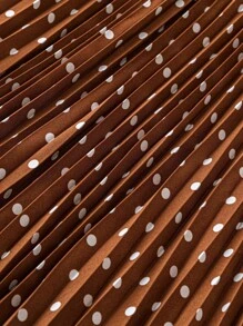 DreamSkyne 大码圆点百褶裙，全身印花，休闲假日风格长款女装