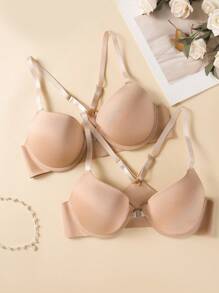 DesireSculpt 2 piezas Conjunto de sujetador con cierre delantero y aros para mujer