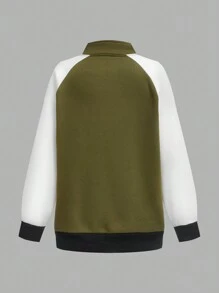 SHEIN Áo hoodie giữ nhiệt đi bộ đường dài thời trang cho bé trai tuổi teen có thiết kế in họa tiết và màu sắc - Nhiều màu - Xem 2