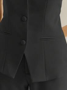 MOTF PREMIUM 纯色单排扣修身抹胸